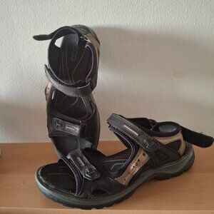 ECCO Men's Yucatan Sport Sandals - Black/Grey/Tan - EU 41